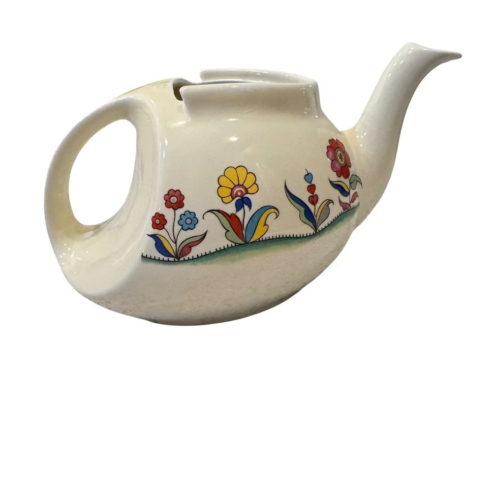 Hall's Superior Quality‎ Teapot USA RARE Meadow Flower Streamline No Lid1930's